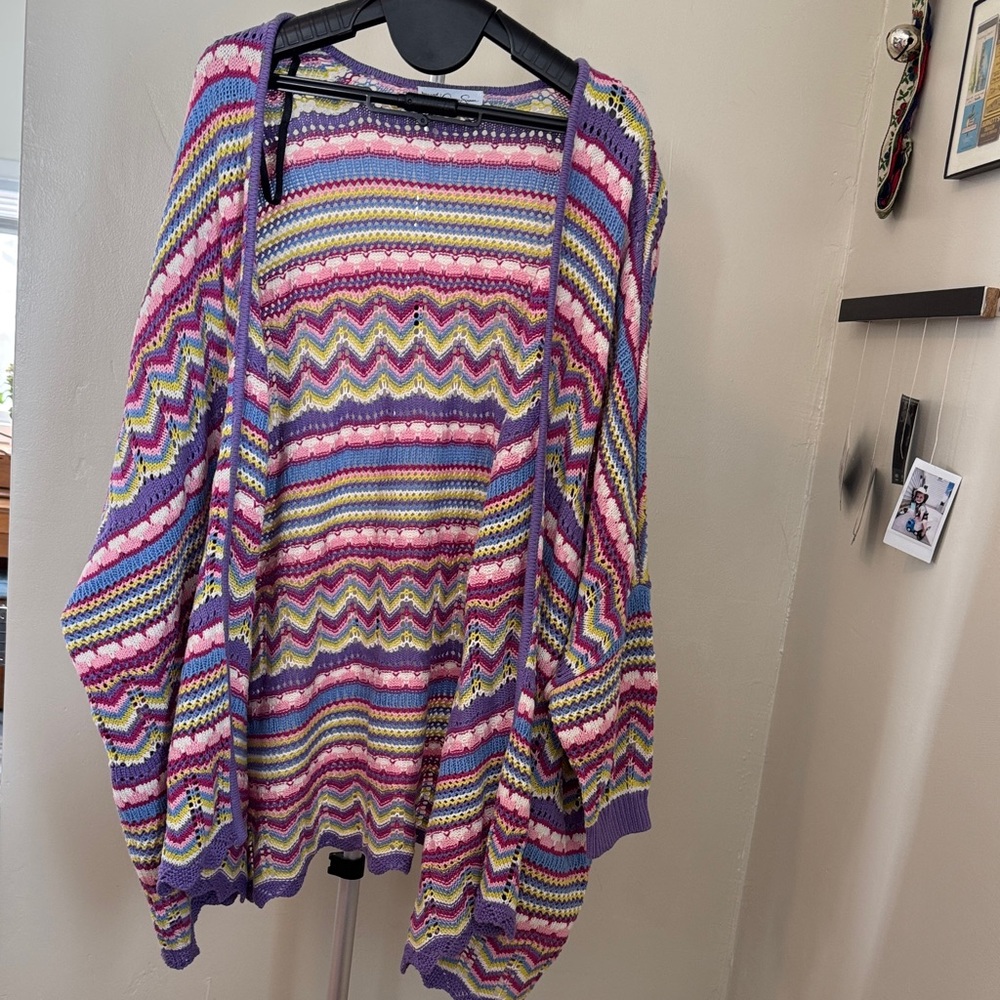 Jessica Simpson Multicolor Zigzag Cardigan